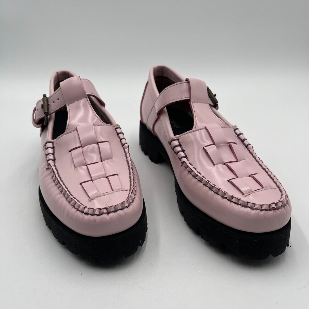 GH Bass Weejuns Fisherman Mary Jane Loafers Women's Size 6 M Pink Leather
